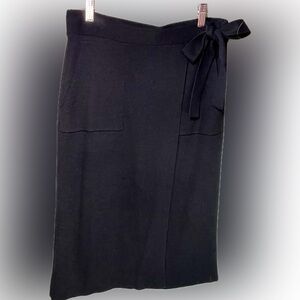 LOFT Sweater Knit Midi Faux Wrap straight skirt size medium